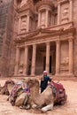 Al Khazneh temple in Petra city Royalty Free Stock Photo
