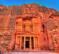 Al Khazneh temple in Petra. UNESCO world heritage site