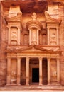 Al Khazneh - the treasury of Petra ancient city Royalty Free Stock Photo
