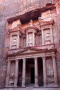 Al Khazneh, the treasury of Petra ancient city, Jordan Royalty Free Stock Photo