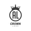 AL A L Letter Logo Design with Circular Crown
