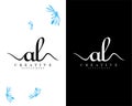 Al, la handwriting letter logo design vector