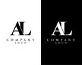 Al, la letter modern initial logo design vector, with white and black color that can be used for any creative business. Royalty Free Stock Photo