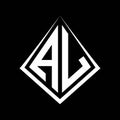AL logo letters monogram with prisma shape design template