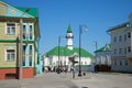 Al-Mardzhani Mosque on the street Kayum Nasyri in the Old Tatar Sloboda sunny may day. Kazan, Tatarstan Royalty Free Stock Photo