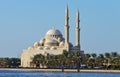 Al Noor mosque in Sharjah from Khalid lake side Royalty Free Stock Photo