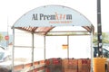 tor, canada - august 16, 2023: al premium food mart supermarket grocery store logo sign on shopping cart 132 p 17 h