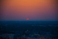 Al Qarah village with sunset Scene from Al Qarah mountain Al Hofuf, Saudi arabia