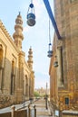 Al-Rifai ` Mosque through the oil lamps, Cairo, Egypt Royalty Free Stock Photo