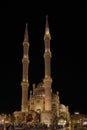 Al Sahaba Mosque in Sharm El Sheikh , South Sinai Governorate, Egypt.Night view