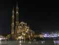 The Al Sahaba Mosque in Sharm Old Town at night, Sinai