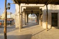 Al Seef Village at Bur Dubai. Al Seef distinct heritage and modern areas mix. Empty popular touristic area in Dubai