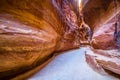 Al-Siq canyon - path to Petra Treasury, Petra, Jordan Royalty Free Stock Photo