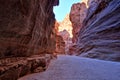 Al Siq Gorge in the Petra Ancient City, Jordan Royalty Free Stock Photo