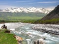 The Ala Archa National Park in the Tian Shan mountains of Bishkek  Kyrgyzstan Royalty Free Stock Photo