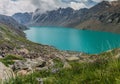 Ala-Kul lake in the Terskey Alatau mountain range in Kyrgyzst Royalty Free Stock Photo