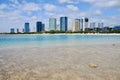 Ala Moana Beach Park and The Honolulu Skyline.