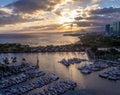 Ala Moana Beach Park and Magic Island Lagoon Royalty Free Stock Photo