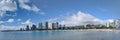 Ala Moana Beach Park with office building and condos in the back Royalty Free Stock Photo