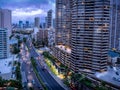 Ala Moana blvd and Waikiki Royalty Free Stock Photo