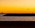 Ala Moana sunset with sailboats on the horizon Royalty Free Stock Photo