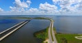 Beautiful day over interstate 10 bridge on Mobile Bay