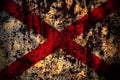 Alabama, Alabamian flag on grunge metal background texture with scratches and cracks