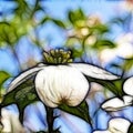 Alabama Dogwood Blossoms Batik Art