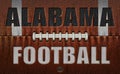 Alabama Football Text on a Flattened Football