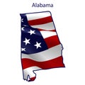 Alabama full of American flag waving in the wind