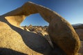 The Alabama Hills Arch at sunrise near Lone Pine, CA Royalty Free Stock Photo