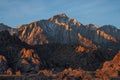 Glowing Lone Pine Peak Sunrise, Alabama Hills, Lone Pine, California Royalty Free Stock Photo