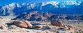 Arid Landscape of the Alabama Hills in California Royalty Free Stock Photo
