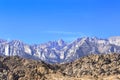 Alabama Hills with Sierra Nevada in the background Royalty Free Stock Photo