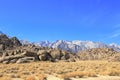 Alabama Hills with Sierra Nevada in the background Royalty Free Stock Photo
