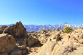 Alabama Hills with Sierra Nevada in the background Royalty Free Stock Photo