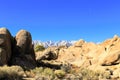 Alabama Hills with Sierra Nevada in the background Royalty Free Stock Photo