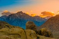Alabama Hills at Sunset Mt Whitney in the Background