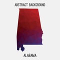 Alabama map in geometric polygonal,mosaic style.