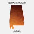 Alabama map in geometric polygonal,mosaic style.