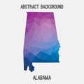 Alabama map in geometric polygonal,mosaic style.