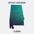 Alabama map in geometric polygonal,mosaic style.