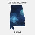 Alabama map in geometric polygonal,mosaic style.