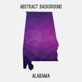 Alabama map in geometric polygonal,mosaic style.