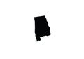 Alabama outline map black USA state borders black vector illustration