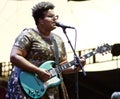 Alabama Shakes - Brittany Howard in concert at Panorama Music Festival Royalty Free Stock Photo