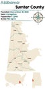 Alabama: Sumter county map Royalty Free Stock Photo