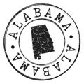 Alabama USA Stamp Silhouette Map. Postal Passport Stamp Round Vector Icon Design.