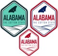 Alabama vector labels with eastern tiger swallowtail butterfly