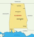 Alabama - vector map of USA state